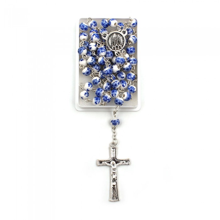 Blue ceramic beads rosary
