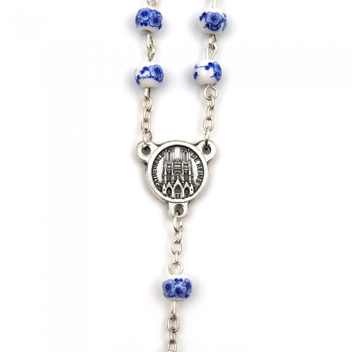 Blue ceramic beads rosary