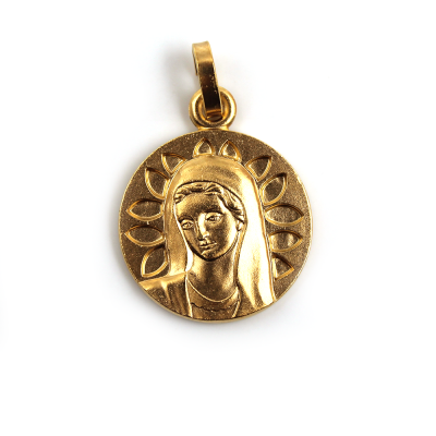 Médaille Vierge auréole pétales
