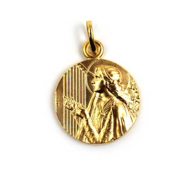 Médaille ange jouant de la harpe