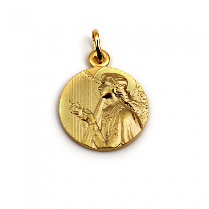 Médaille ange jouant de la harpe
