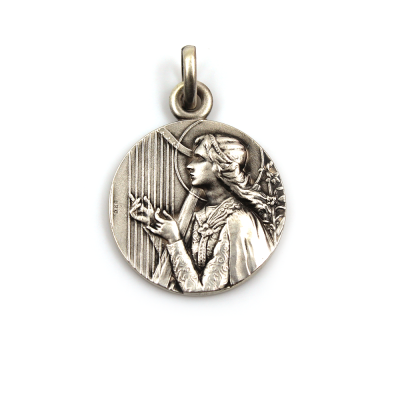 Médaille ange jouant de la harpe