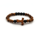 Double rosary bracelet, cross in Tau