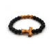 Bracelet double dizainier croix de Tau foncé