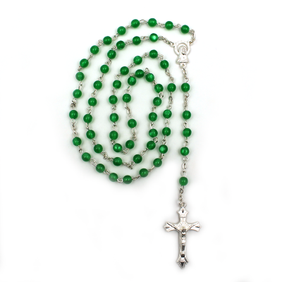 Green plastic bead rosary