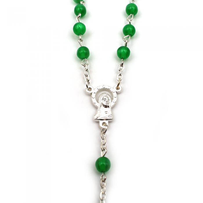 Green plastic bead rosary
