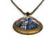 Collier médaillon ovale art déco, Vierge