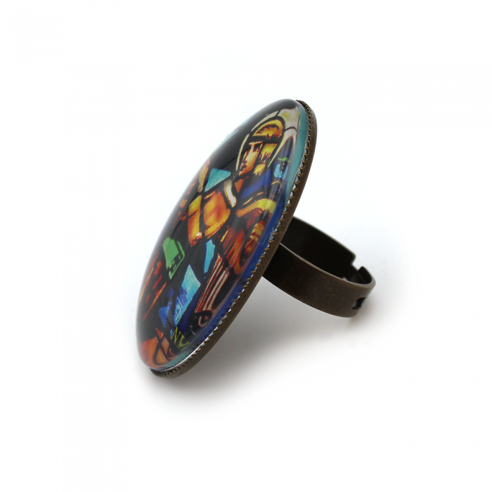 Bague gros cabochon, Ange