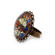 Bague ronde cabochon, contour dentelé, Ange