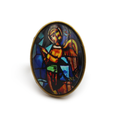 Bague ovale cabochon, Ange