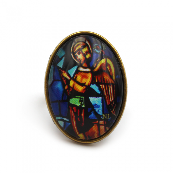 Bague ovale cabochon, Ange