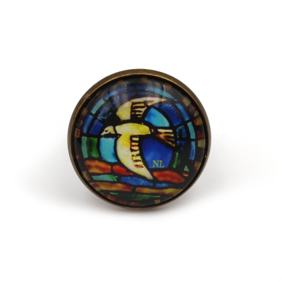 Bague ronde cabochon, Colombe