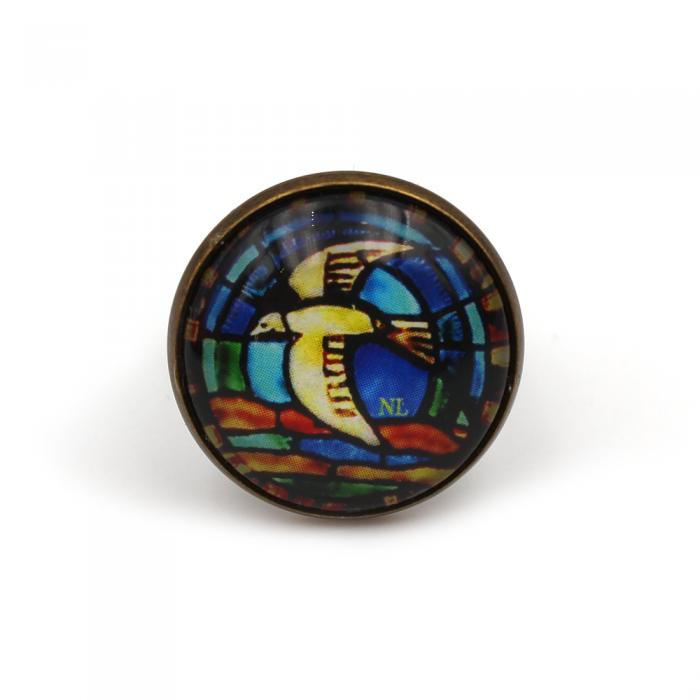 Bague ronde cabochon, Colombe