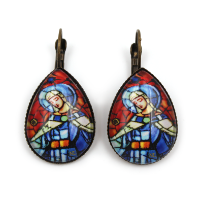 Boucles d'oreilles dormeuses goutte, Vierge