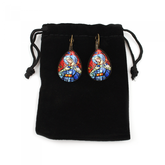 Boucles d'oreilles dormeuses goutte, Vierge
