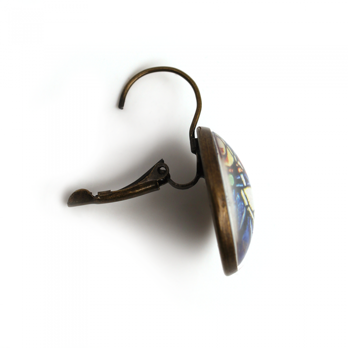 Boucles d'oreilles dormeuses rondes 2cm, Vierge