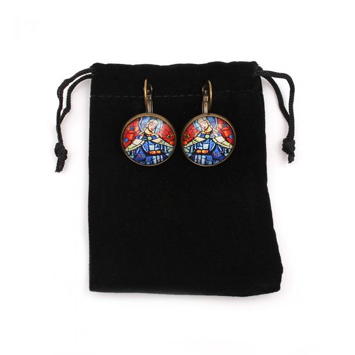 Boucles d'oreilles dormeuses rondes 2cm, Vierge