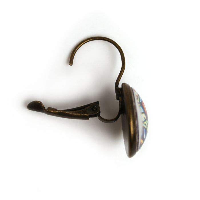 Boucles d'oreilles dormeuses rondes 1.4cm, Vierge