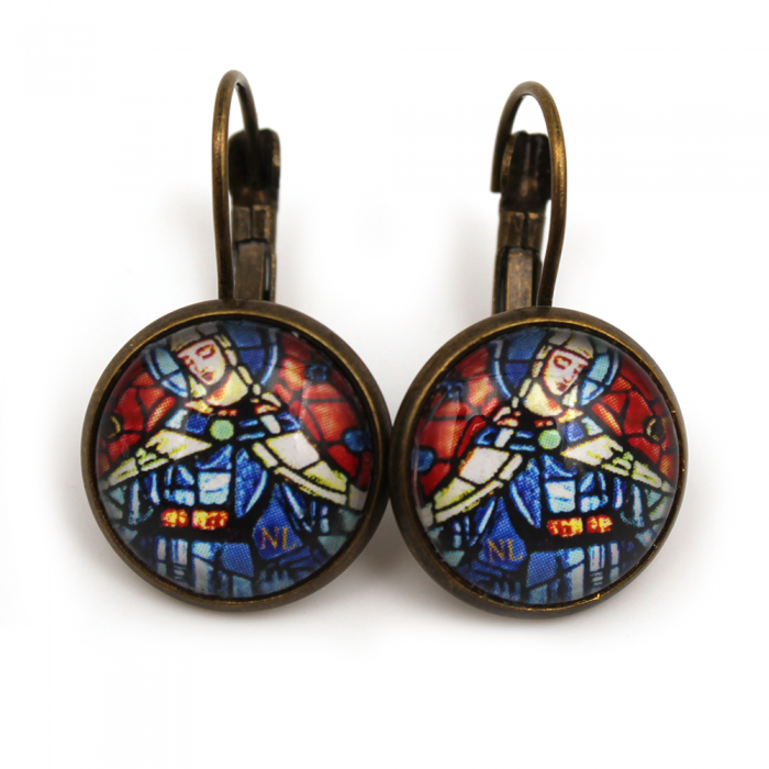 Boucles d'oreilles dormeuses rondes 1.4cm, Vierge