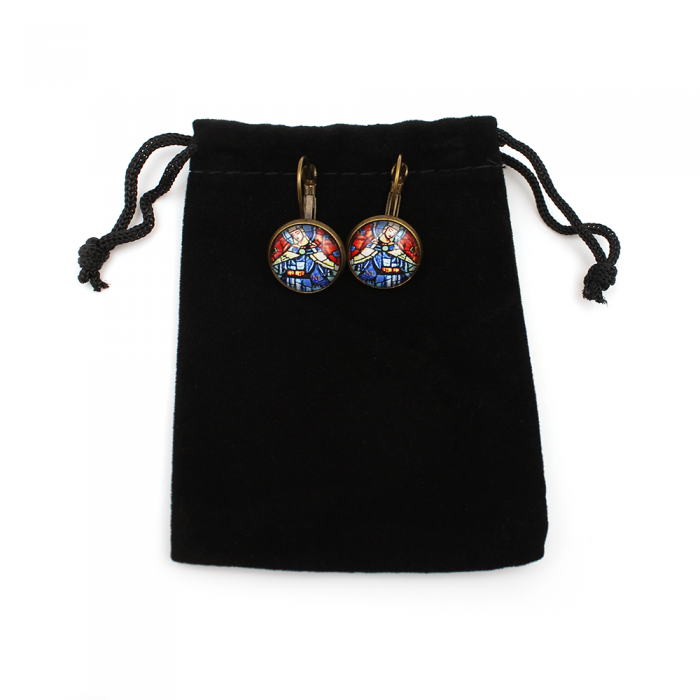 Boucles d'oreilles dormeuses rondes 1.4cm, Vierge