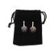 Boucles d'oreilles dormeuses rondes, argenté, Ange