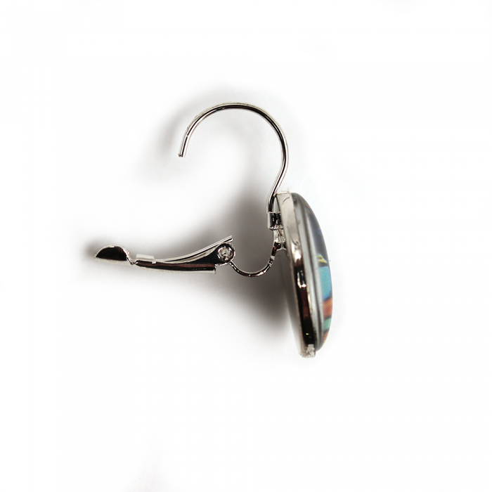 Boucles d'oreilles dormeuses ovales, colombe