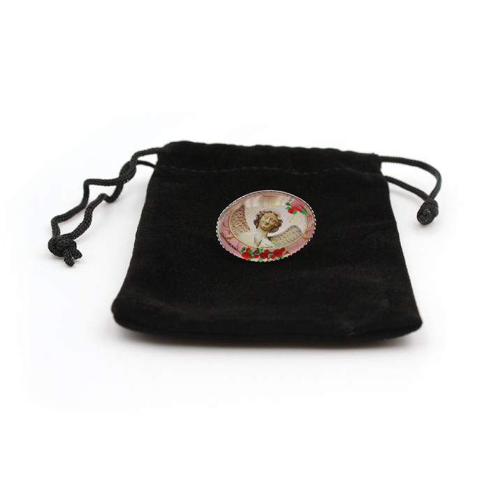 Bague Ange au sourire et roses rouges