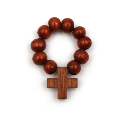 Decade rosary wood grain