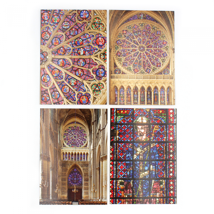 Lot de 10 cartes postales sur les vitraux