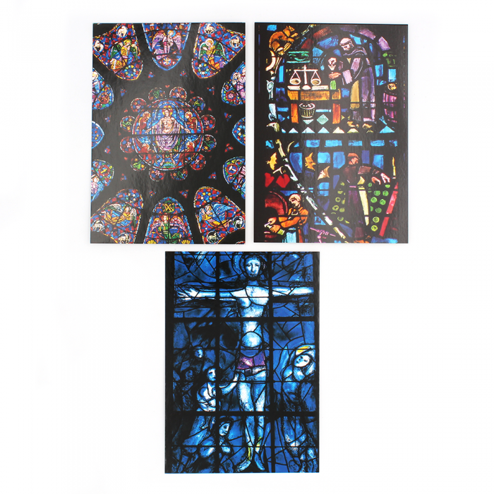 Lot of 10 post cards - the stain glass windows
