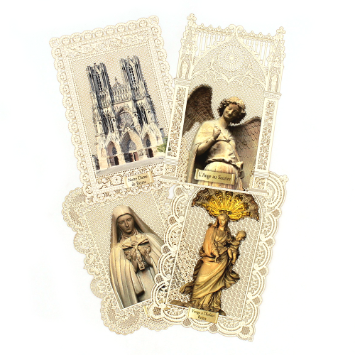 Lot de 4 cartes dentelle