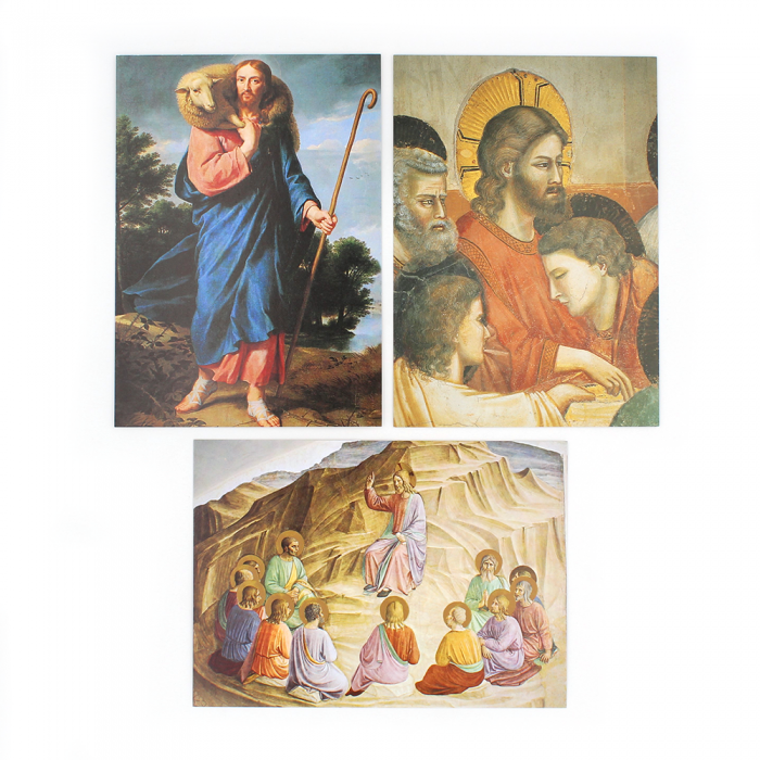 Lot de 5 cartes postales Jésus, visages de Dieu