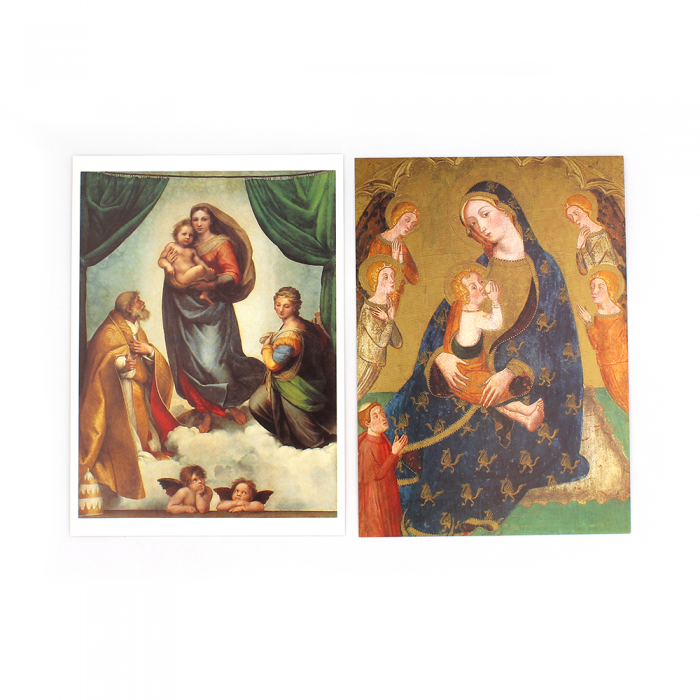 Lot de 5 cartes postales La Vierge et l'Enfant