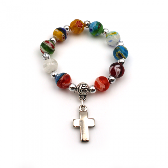 Decade rosary beads Murano glass