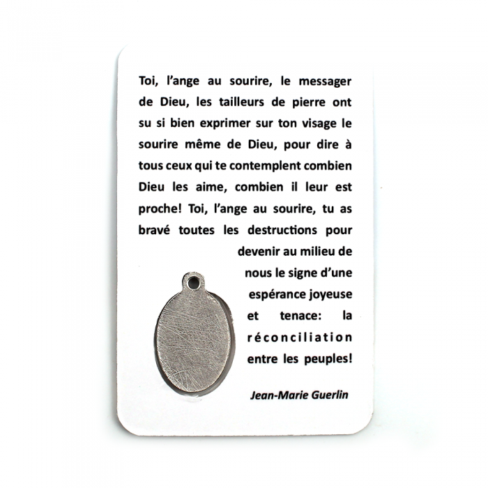 Carte médaille prière en français