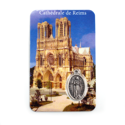 Carte médaille prière en français