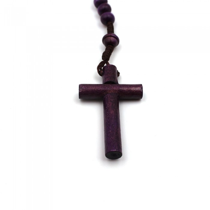 Purple tinted wood rosary