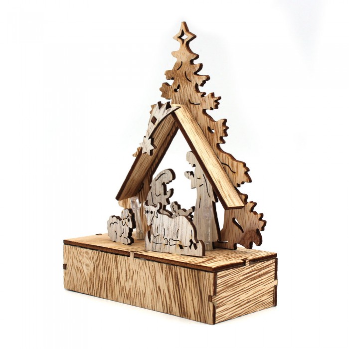 Crèche bois naturel