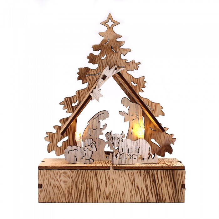 Crèche bois naturel