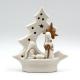 Nativité sapin céramique blanche et or