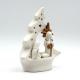 Nativité sapin céramique blanche et or