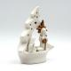 White and gold ceramic Christmas tree nativity