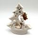 Nativité sapin céramique blanche et or