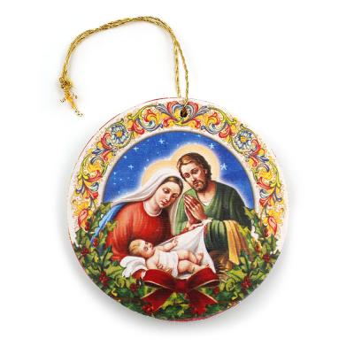 Nativity reproduced on wood