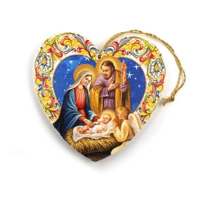 Nativity reproduced on wood