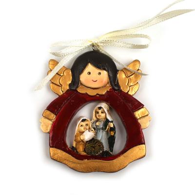 Nativity in red and gold angel