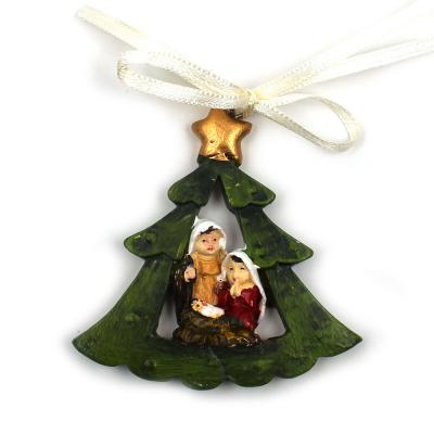 Nativity in fir tree