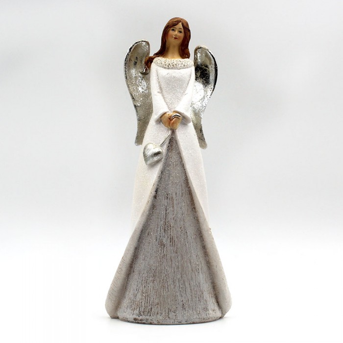 Grand ange blanc et argent