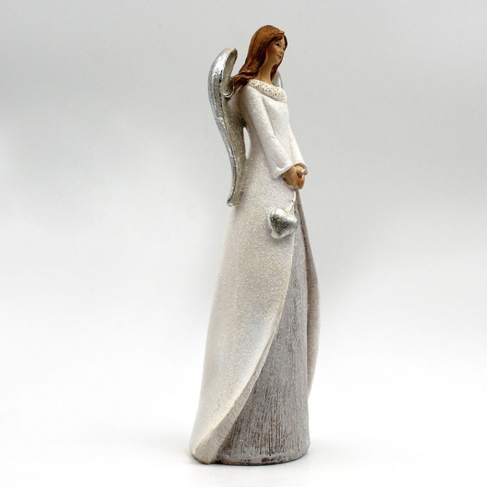 Grand ange blanc et argent