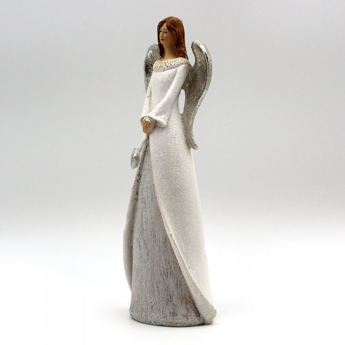 Grand ange blanc et argent